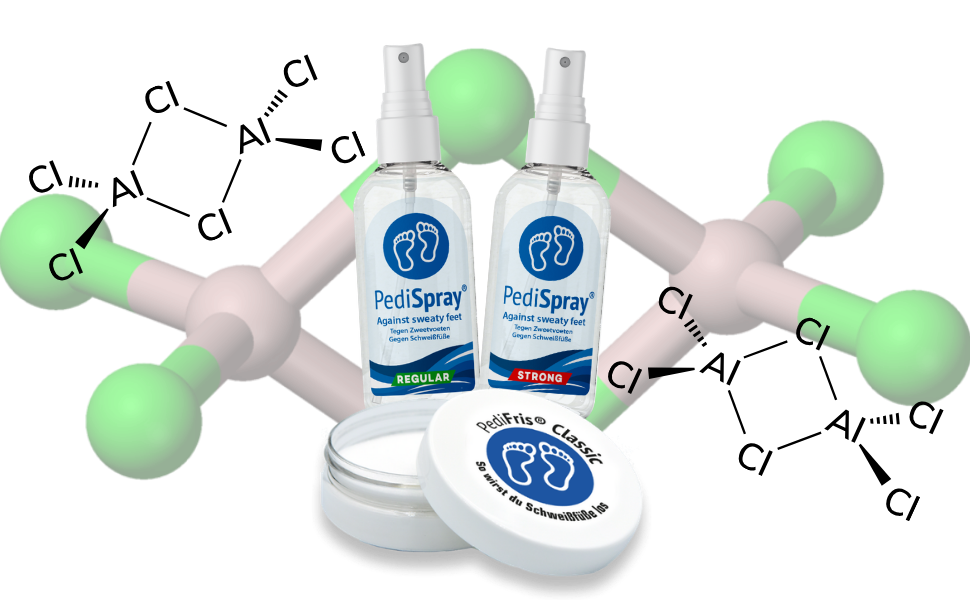 PediSpray® antiperspirant med aluminiumchlorid mod svedige fødder — Regular 15 % og Strong 20 %